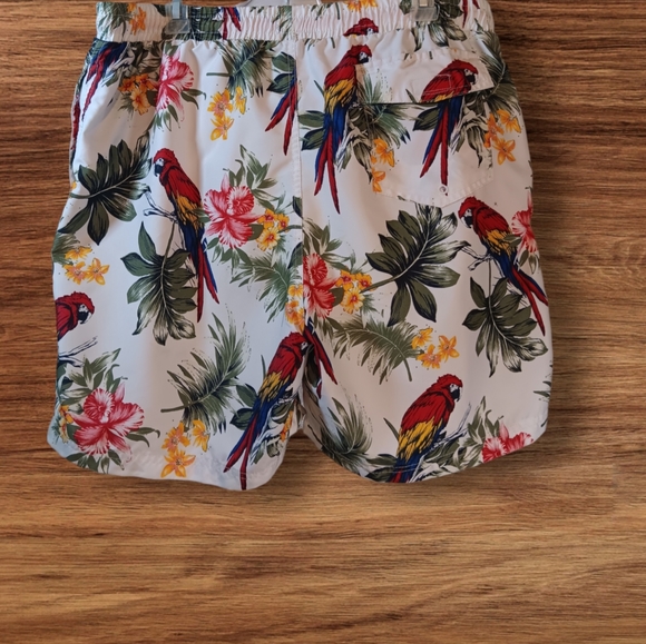 Club Room White Tropical Print Swim Trunks - Picture 3 of 7